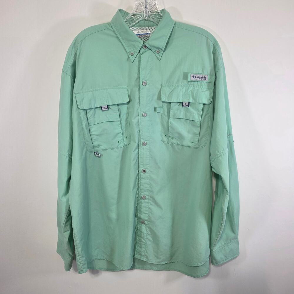 Columbia Mens Performance Fishing Gear Omni Shade Long Sleeve Shirt Medium